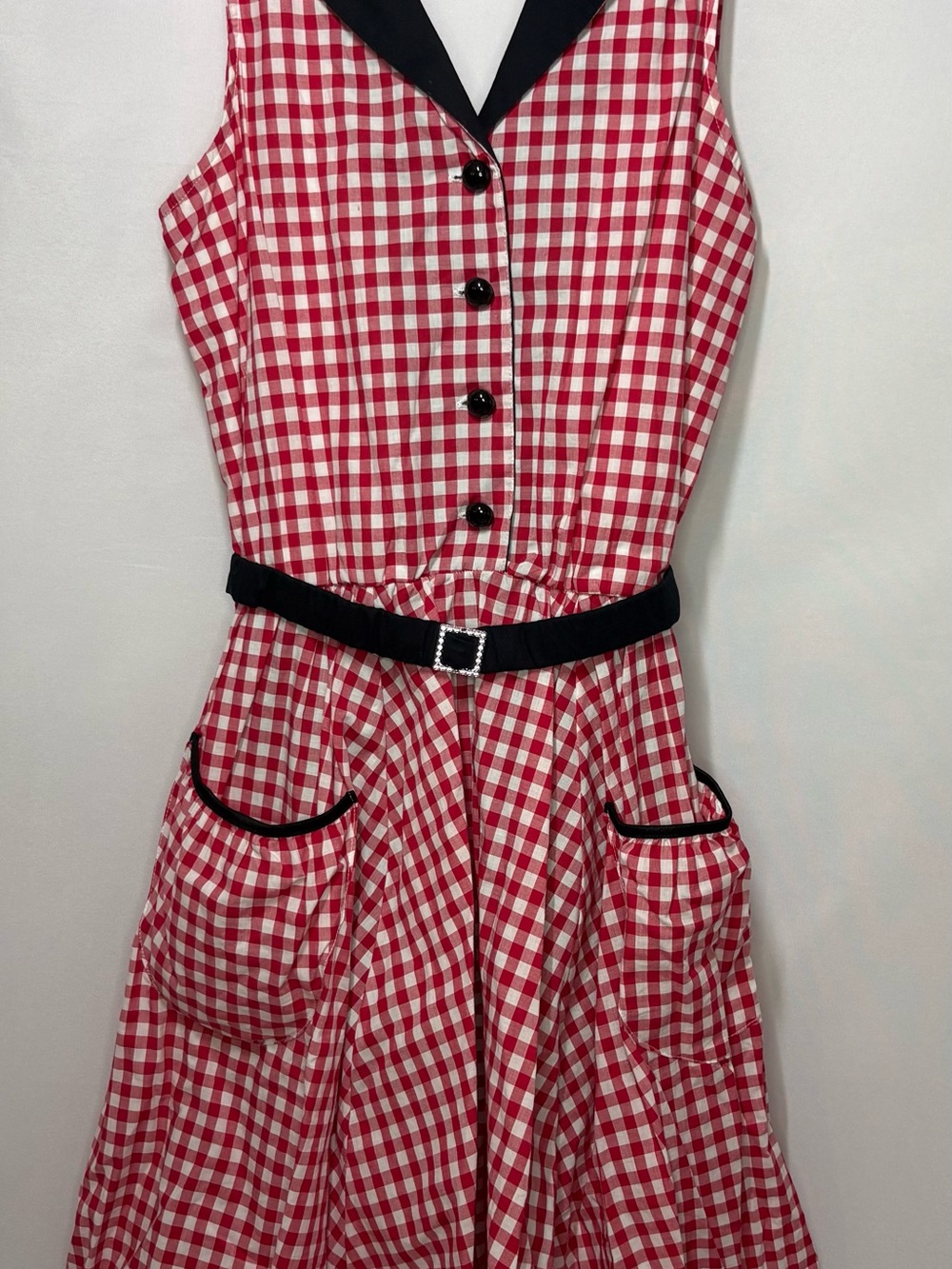 Weissman Red Gingham Retro Skating / Dance Costume with Gloves - Adult Medium